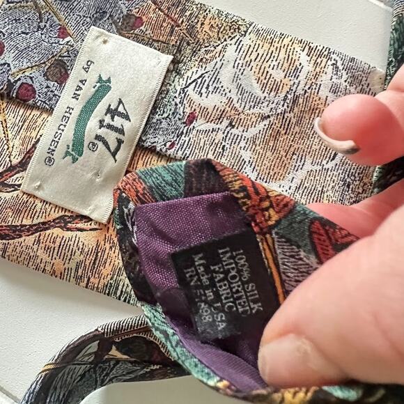 417 VAN HEUSEN Americana Series 2 Pc Silk Civil War Flag Tie Shiloh Rebel Yell - Picture 14 of 14